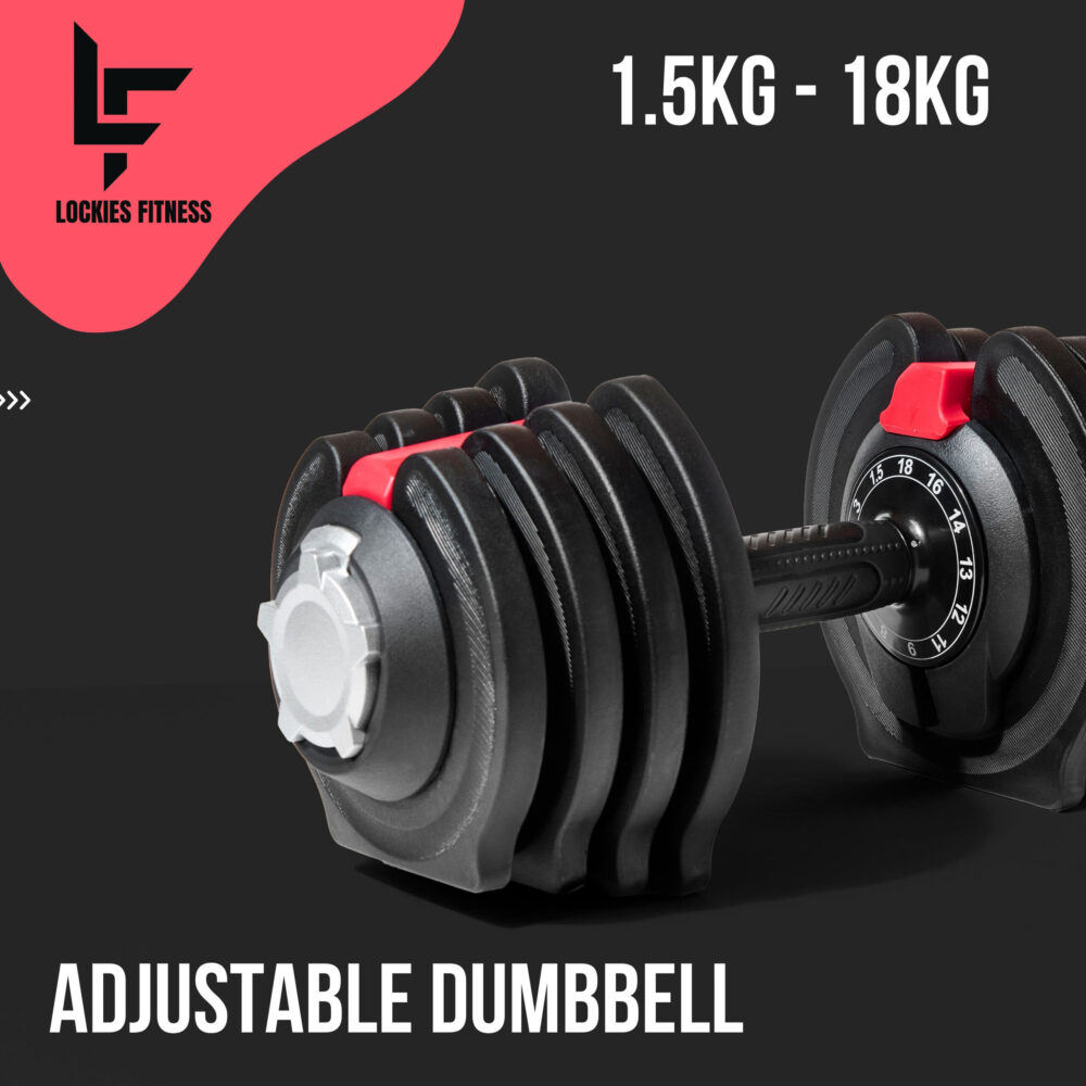 Lockies Fitness Adjustable Dumbbell 12 in 1